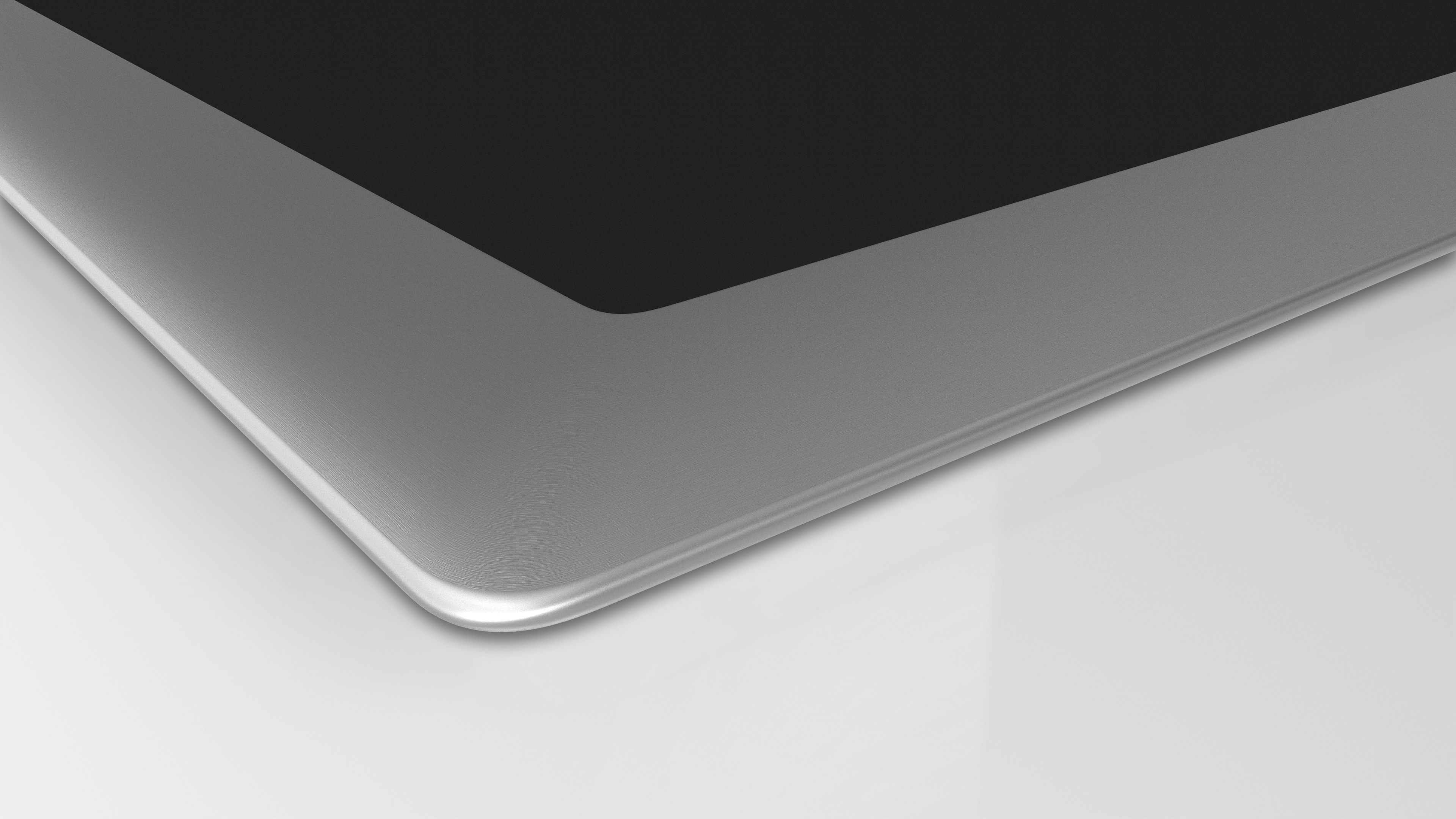Nahaufnahme eines Tablets, das den Rand und den Bildschirm zeigt.