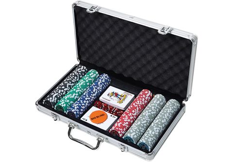 Chips Kartenspiel Poker-Set NATURAL im Mehrfarbig | Aluminiumkoffer, MediaMarkt Kartenspiele GAMES 300
