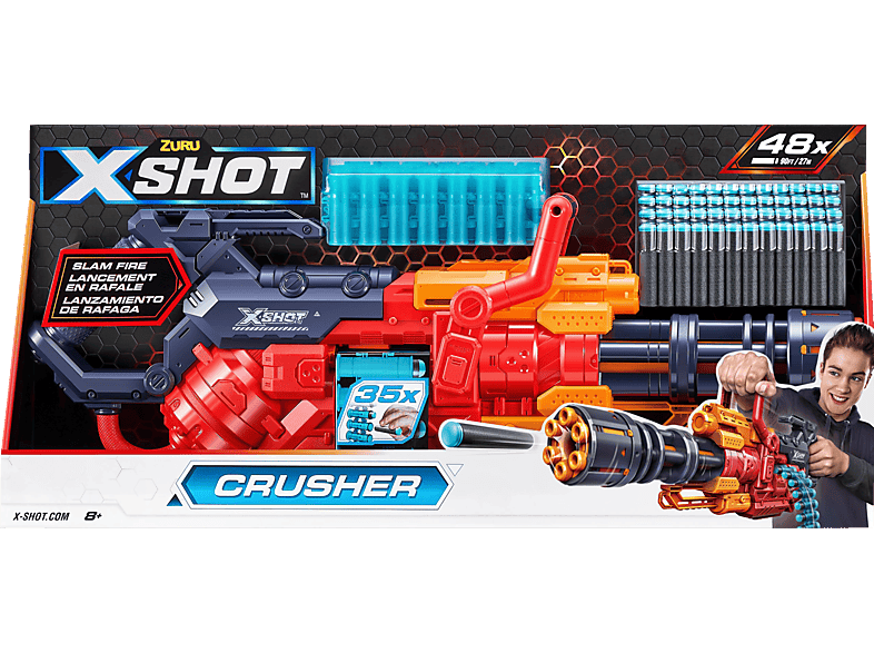 ZURU XShot Excel Crusher Blaster mit Darts Blaster Mehrfarbig
