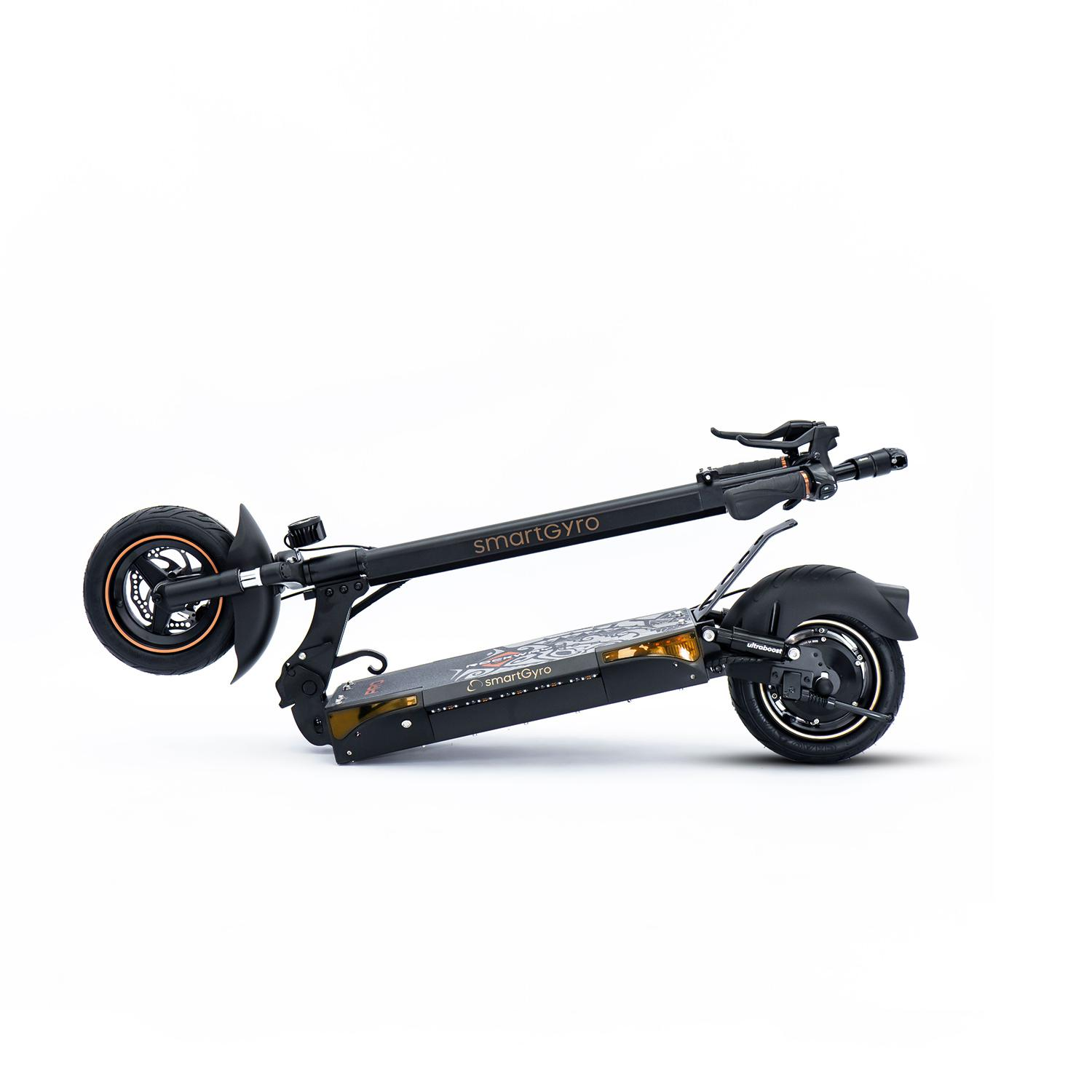Patinete eléctrico - SmartGyro Rockway Pro, 10", Potencia máxima 1200 W, 25 km/h, Hasta 120 kg, 15000 mAh, 45-50 km, Negro