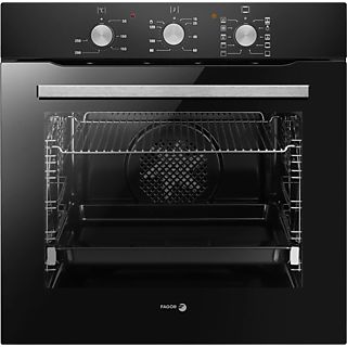 Horno - Fagor 8H-115BN, Multifunción, Limpieza por vapor, 77 l, 59.5 cm, Puerta fría, Guías telescópicas, Negro