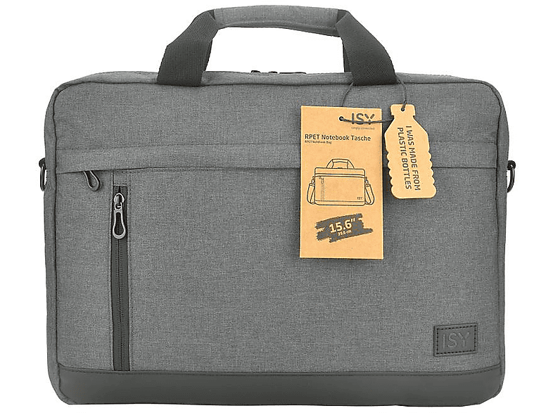 ISY INB 2156-1-GY Notebooktasche Umhängetasche für Universal recyceltes Polyethylenterephthalat, Grau