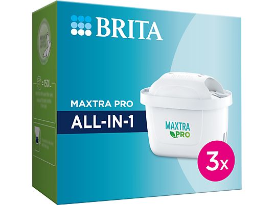 BRITA Confezione da 3 Maxtra Pro All-In-1 - Cartucce filtro acqua (Bianco)