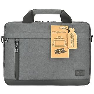 ISY INB 2140-1-GY Notebooktasche
, 14.1 Zoll, Recycelte PET-Materialien, Grau