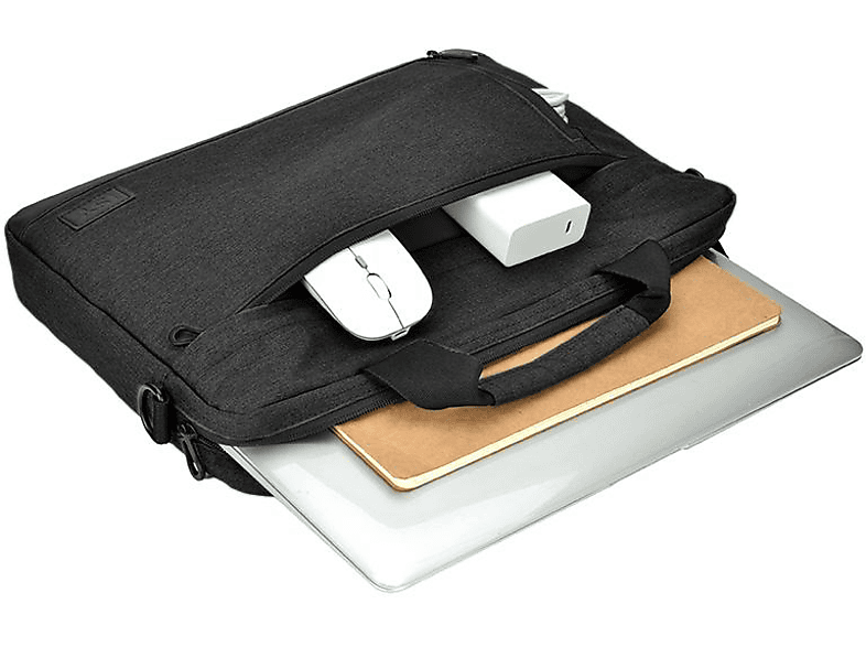 Thumbnail - ISY INB 2173-1-BK Notebooktasche Umhängetasche für Universal recyceltes Polyethylenterephthalat, Schwarz