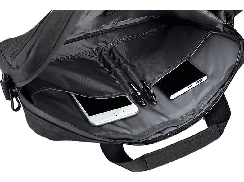 Thumbnail - ISY INB 2173-1-BK Notebooktasche Umhängetasche für Universal recyceltes Polyethylenterephthalat, Schwarz