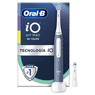 Cepillo eléctrico - Oral-B iO My Way, Para adolescentes, 4 Modos, Especial ortodoncia, Sensor de presión, Azul