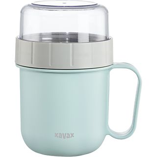 XAVAX Muesli Mug - Mug pour muesli (Bleu pastel/Gris pastel)
