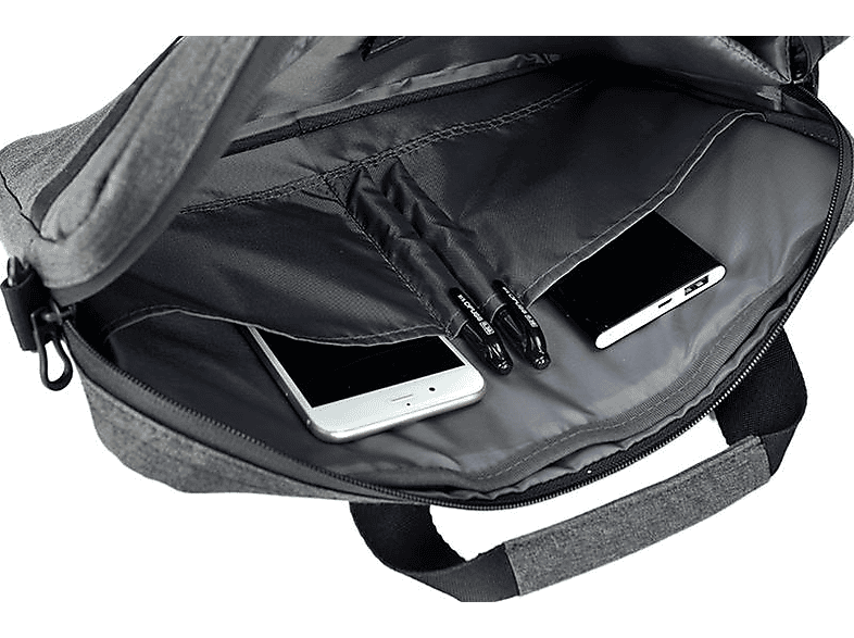 Thumbnail - ISY INB 2173-1-GY Notebooktasche Umhängetasche für Universal recyceltes Polyethylenterephthalat, Grau