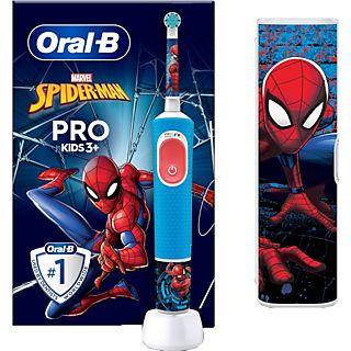 Cepillo eléctrico - Oral-B Pro Kids Spider-Man, 2 Modos, Estuche de viaje, Diseñado Por Braun