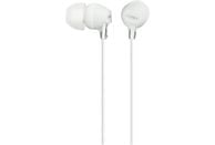 Auriculares de botón - Sony MDR-EX15LPW, 8Hz - 22.000Hz, 100dB/mW, Botón, Tapones de Silicona, Iman de Neodimio, Blanco