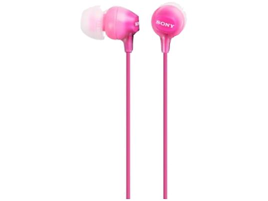 Auriculares de botón - Sony MDR-EX15LPPI, 8Hz - 22.000Hz, 100dB/mW, Botón, Tapones de Silicona, Iman de Neodimio, Rosa