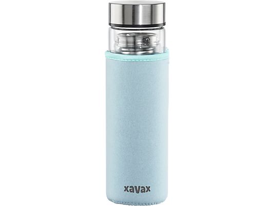 XAVAX 450 ml Glass - Borraccia (Blu trasparente/pastello)