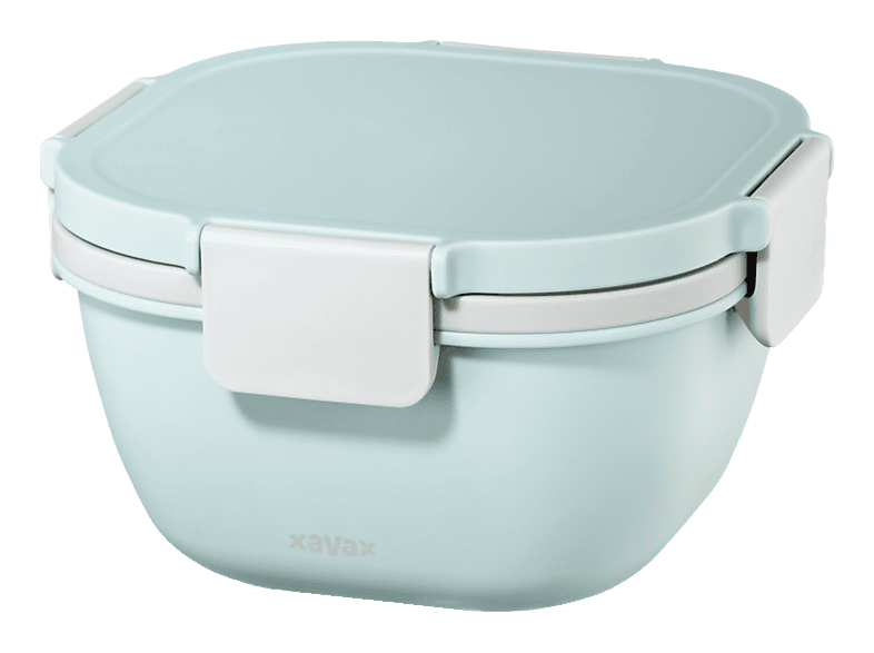 Xavax Lunch Box "To Go" Da 1100 Ml Con Posate, Microwavable, Maniglia, Azzurro Pastello/Grigio - 5