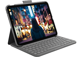 LOGITECH Slim Folio 10,9" - Custodia con tastiera (Grigio)