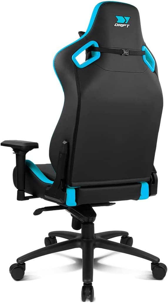 Una silla para juegos negra y verde azulado con el logotipo en el reposacabezas.