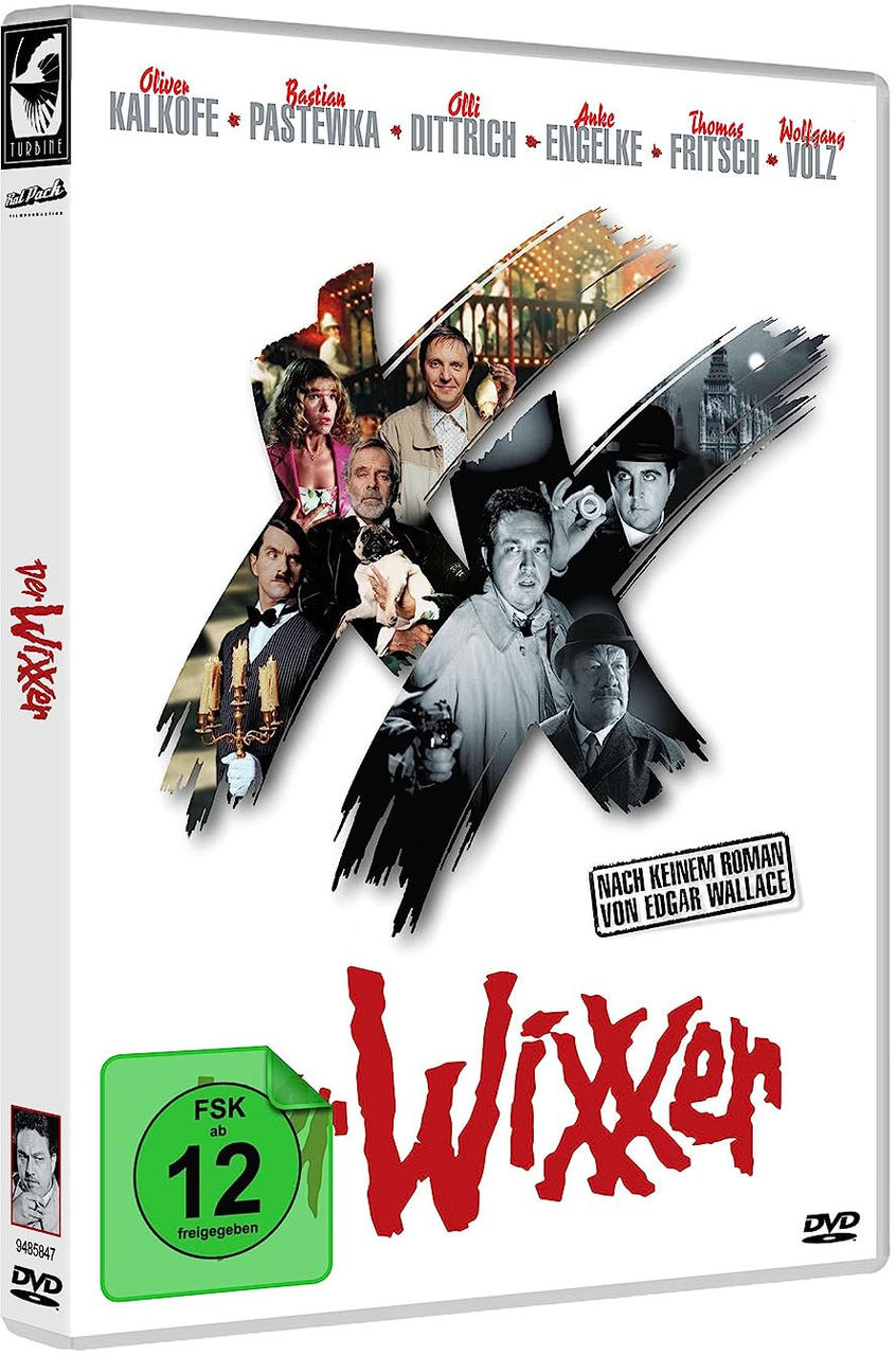 DVD-Hülle von "Wixxer", mit Schauspielern und Filmtitel in Rot, mit einem Bewertungssymbol.
