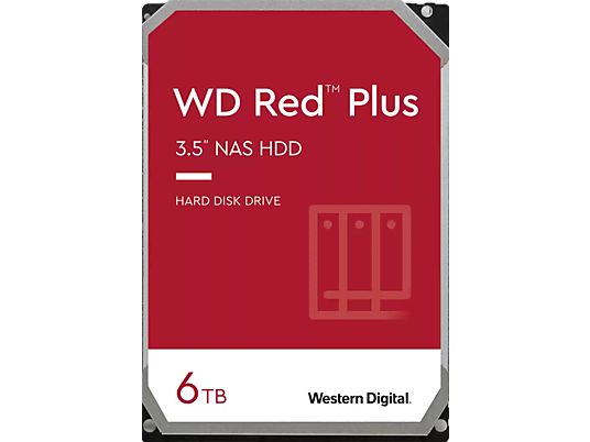 WESTERN DIGITAL WD Red Plus NAS - Festplatte (HDD, 6 TB, Rot)