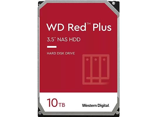 WESTERN DIGITAL WD Red Plus NAS - Festplatte (HDD, 10 TB, Rot)