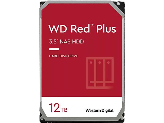 WESTERN DIGITAL WD Red Plus NAS - Disque dur (HDD, 12 To, rouge)
