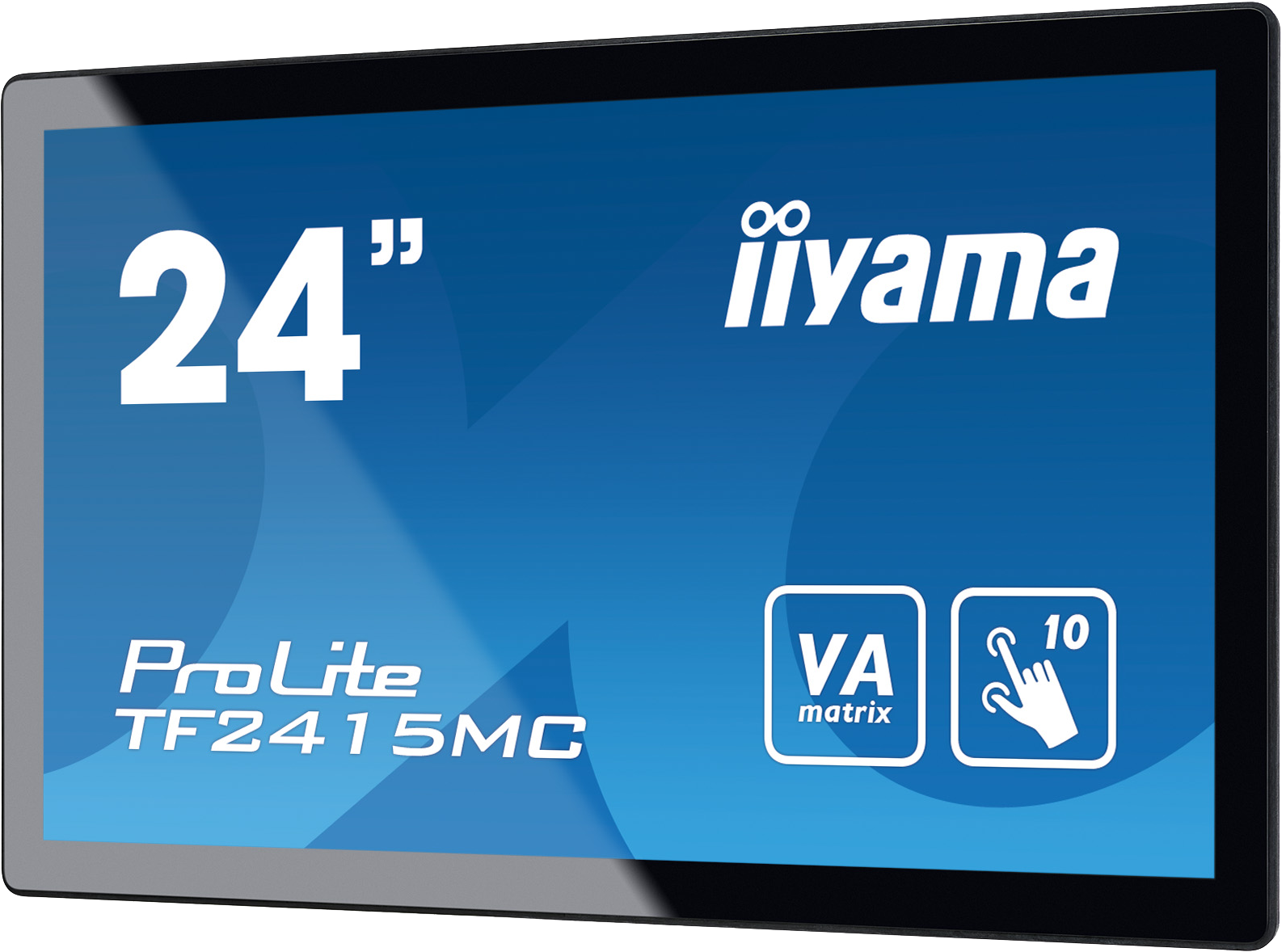 Ein 24-Zoll iiyama ProLite Touchscreen-Monitor mit Markenname und Modellinformationen.