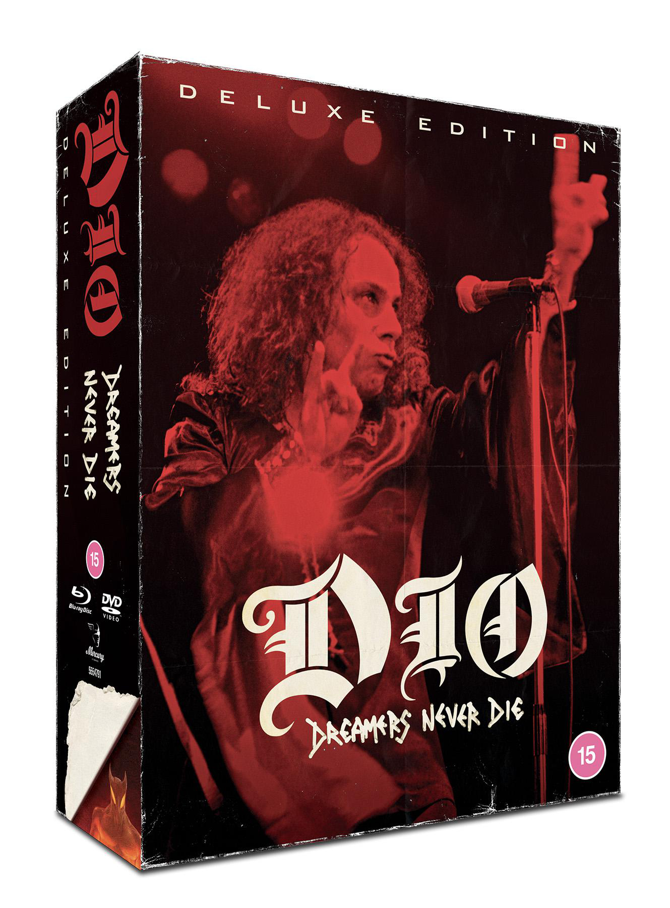 DVD-Hülle mit Dio auf dem Cover, roter Hintergrund und