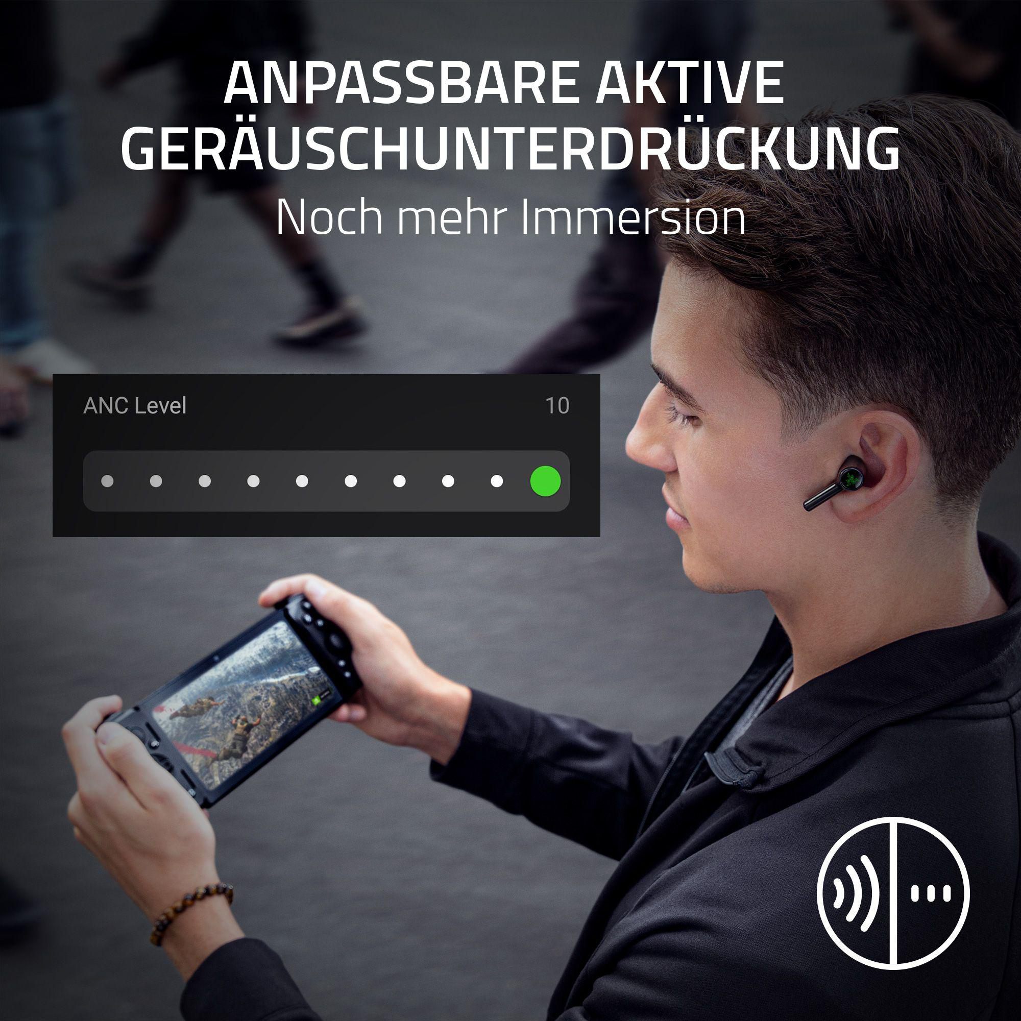 True In-ear Kopfhörer RAZER Pro Schwarz Hammerhead Bluetooth HyperSpeed Wireless,