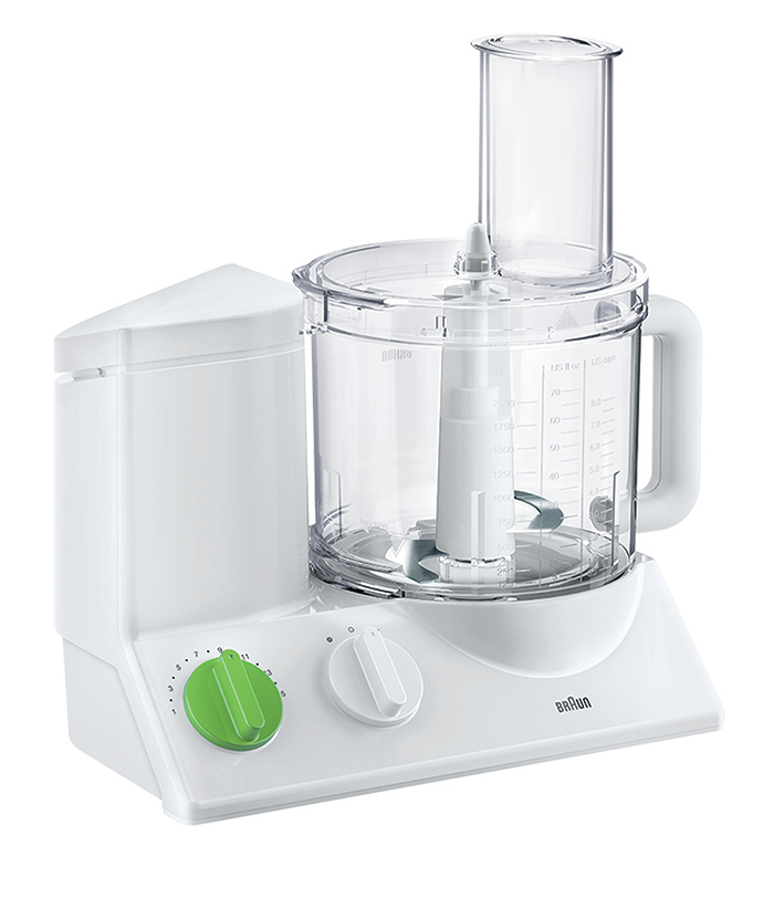 BRAUN TributeCollection FP 3010 Kompaktküchenmaschine Weiß/Grün (Rührschüsselkapazität: 2 l, 600 Watt)
