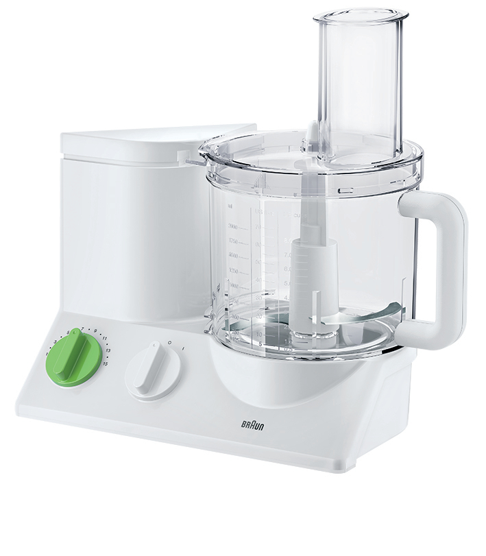 BRAUN TributeCollection FP 3010 Kompaktküchenmaschine Weiß/Grün (Rührschüsselkapazität: 2 l, 600 Watt)