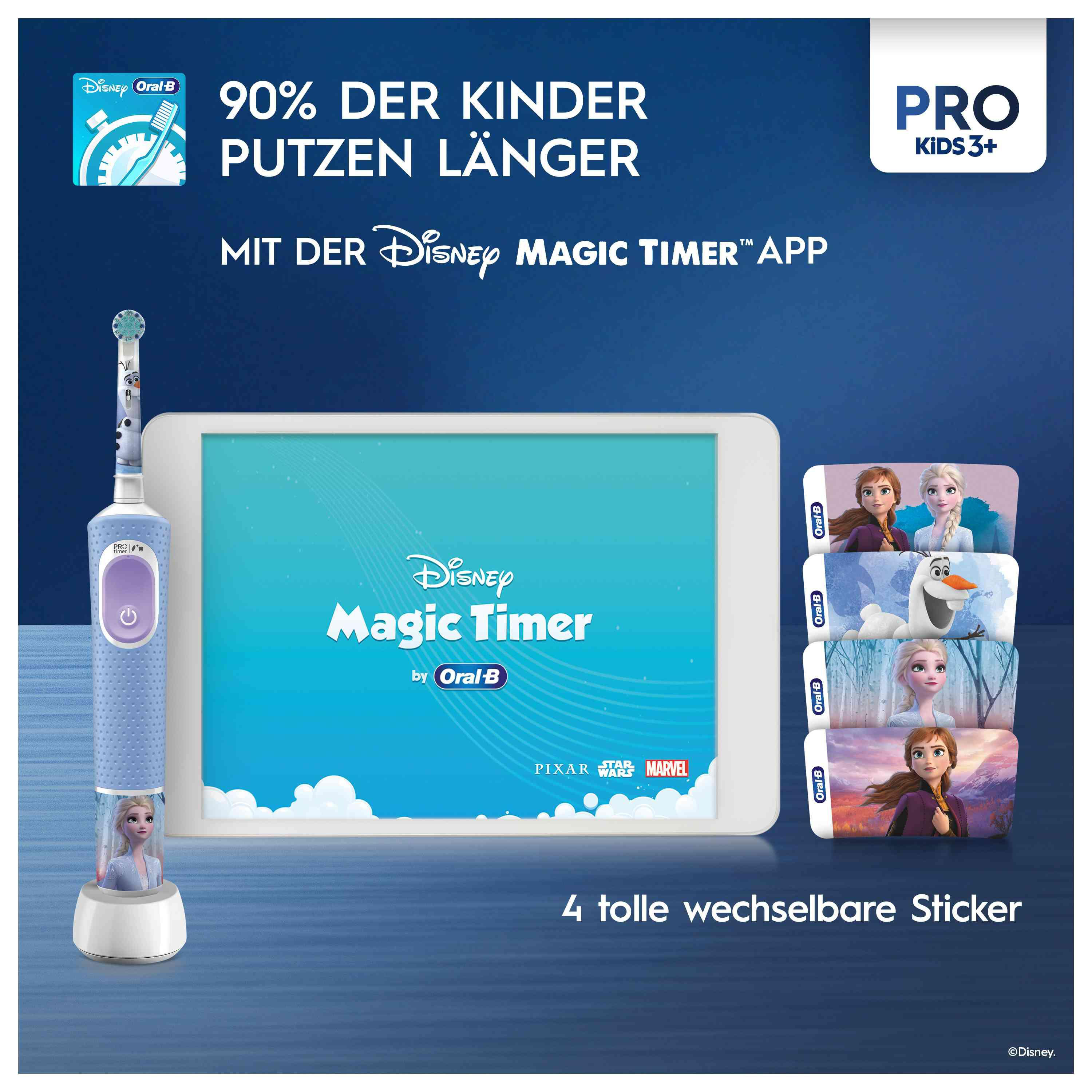 Nahaufnahme einer elektrischen Zahnbürste, das Licht zeigt an, dass es Zeit ist, den Kopf zu wechseln.