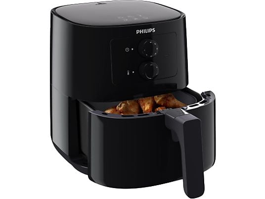 Freidora de aire - Philips AirFryer HD9200/90, Freidora aire, Baja en grasa, Tecnología Air Rapid, 1400 W, Negro