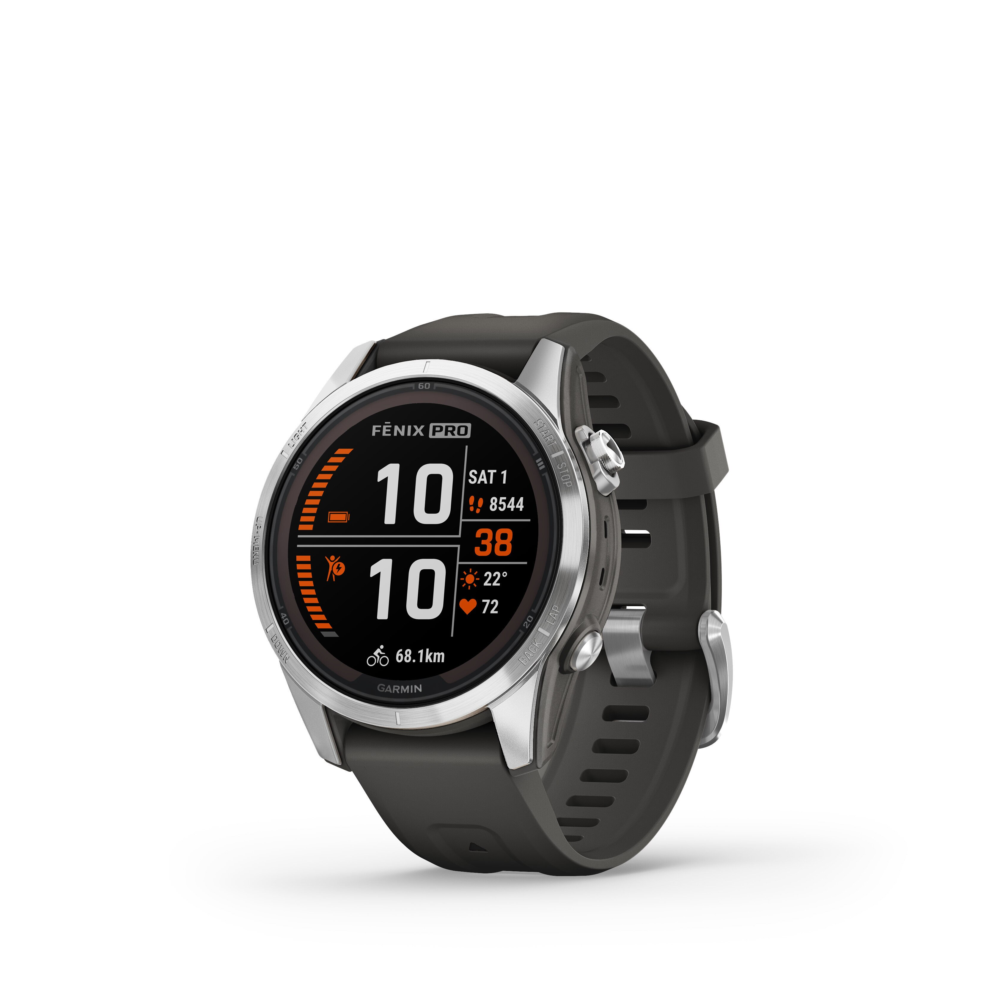 Smartwatch GPS GARMIN 010-02776-01 fenix 7S Pro Solar Srebrno-grafitowy