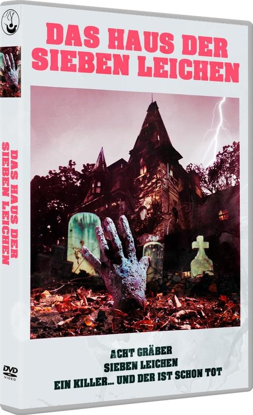 DVD-Hülle: ein Spukhaus mit einer Hand, die aus einem Grab kommt.