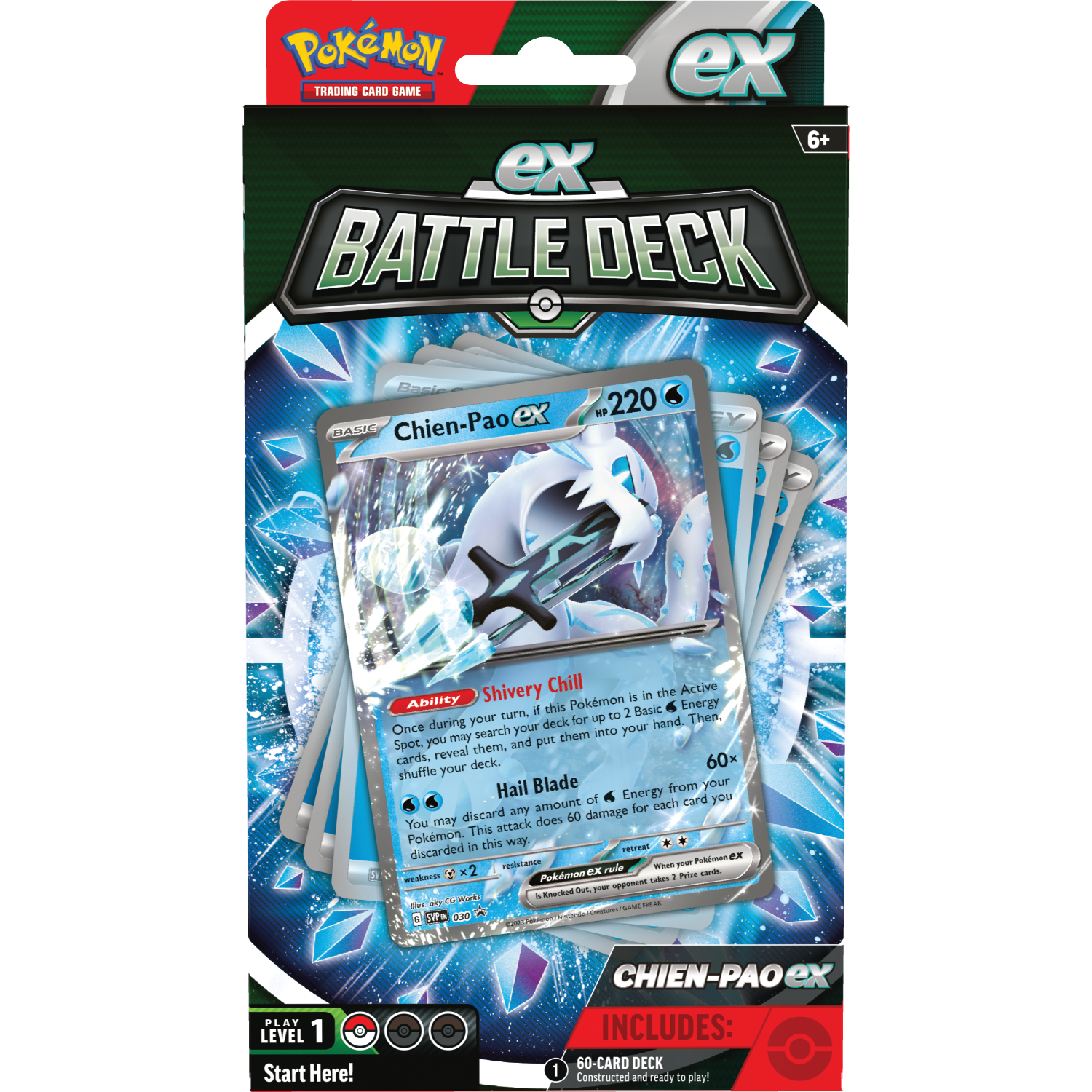 Paquet de cartes Pokémon TCG ex Battle Deck, avec une carte Chien-Pao ex.