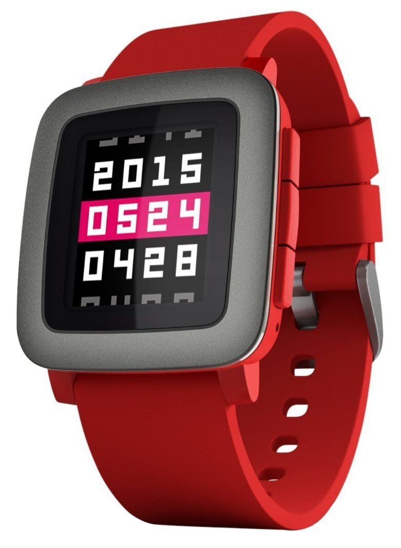 SmartWatch PEBBLE Time Czerwony