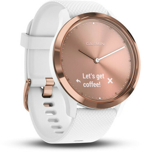 Smartwatch GARMIN Vivomove HR Sport Różowe złoto (biały pasek silikonowy) (S/M)