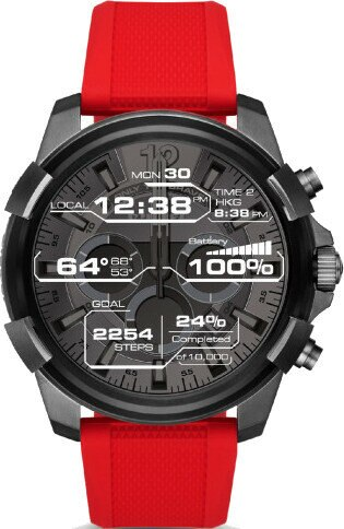 SmartWatch DIESEL On Full Guard (czerwony silikon) DZT2006