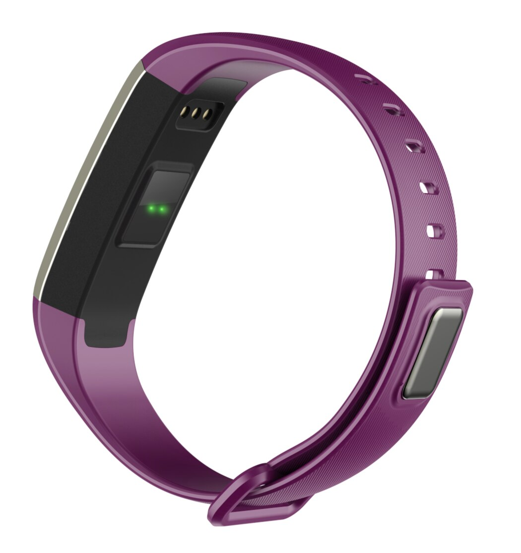 SmartBand MAXCOM Fitgo FW 11 Light Czarny + fioletowy pasek
