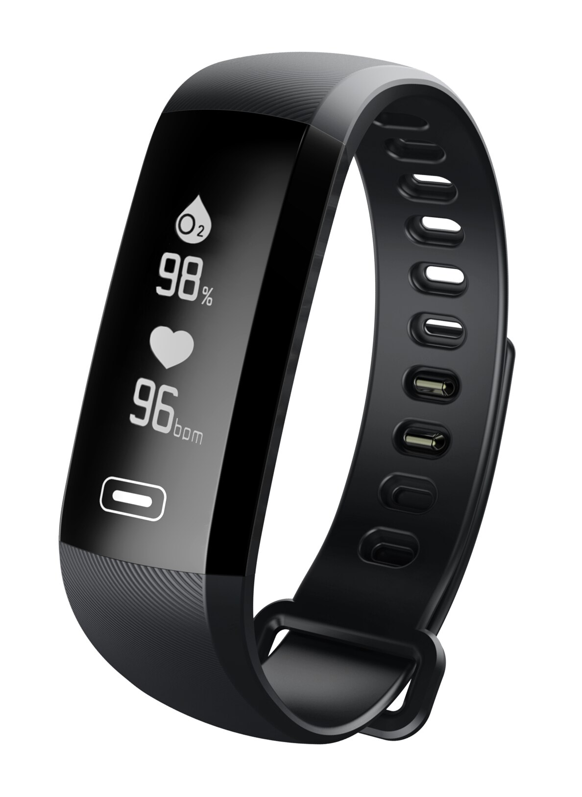 SmartBand MAXCOM Fitgo FW 11 Light Czarny + fioletowy pasek