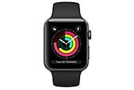 SmartWatch APPLE Watch Series 3 Koperta 38 mm z aluminium w kolorze gwiezdnej szarości z paskiem sportowym w kolorze czarnym MTF02MP/A