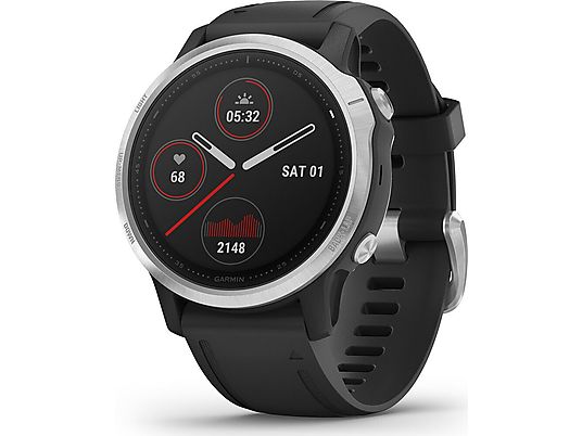 Zegarek sportowy z GPS GARMIN Fenix 6S 42mm Srebrny z czarnym paskiem 010-02159-01