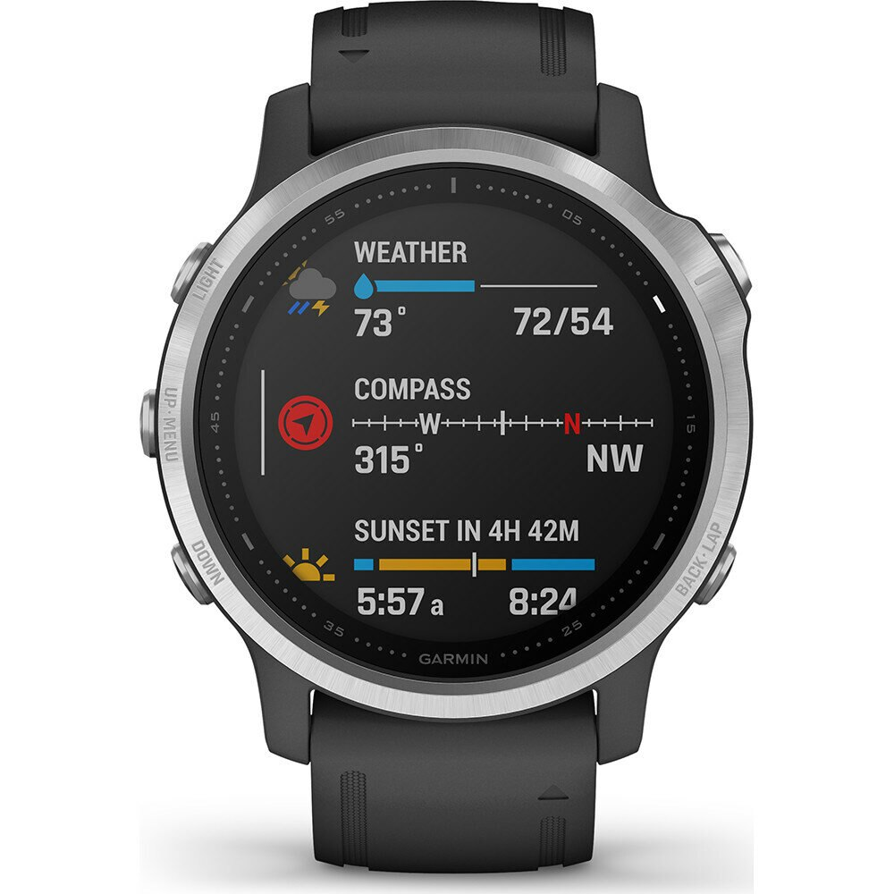 Zegarek sportowy z GPS GARMIN Fenix 6S 42mm Srebrny z czarnym paskiem 010-02159-01