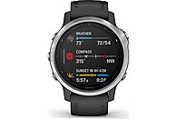 Zegarek sportowy z GPS GARMIN Fenix 6S 42mm Srebrny z czarnym paskiem 010-02159-01