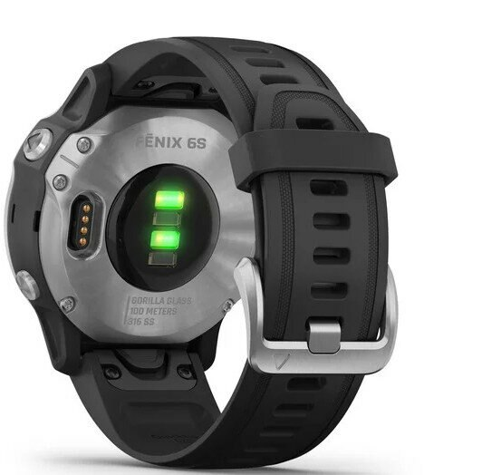 Zegarek sportowy z GPS GARMIN Fenix 6S 42mm Srebrny z czarnym paskiem 010-02159-01