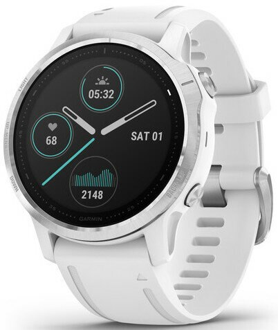 Zegarek sportowy z GPS GARMIN Fenix 6S 42mm Biały z białym paskiem 010-02159-00