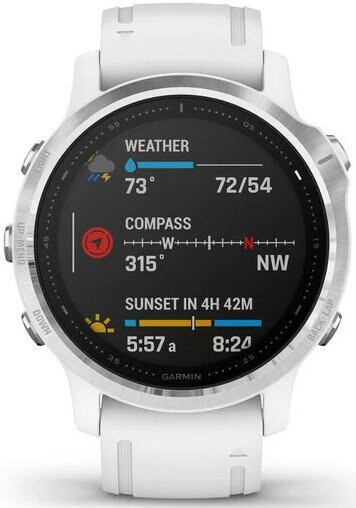 Zegarek sportowy z GPS GARMIN Fenix 6S 42mm Biały z białym paskiem 010-02159-00
