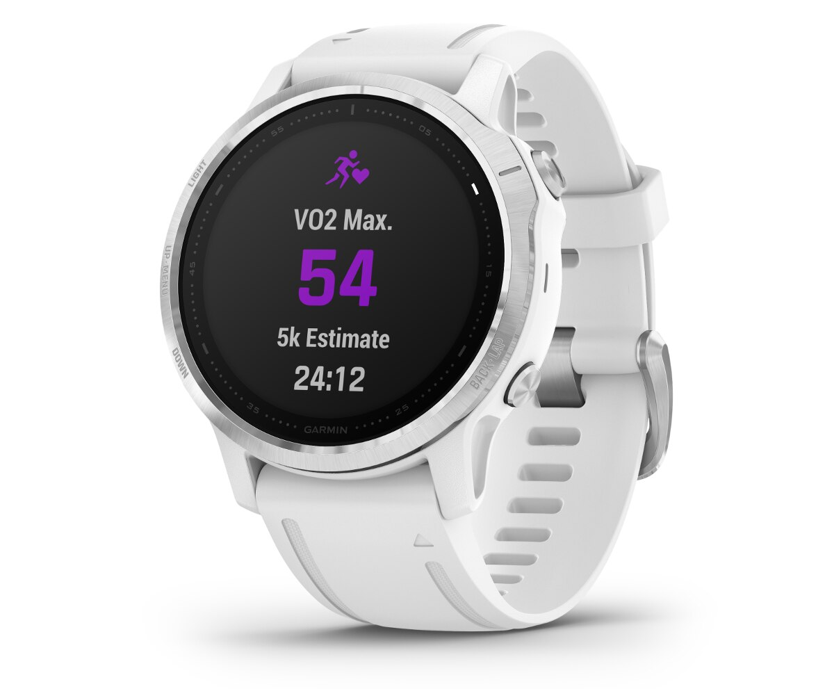 Zegarek sportowy z GPS GARMIN Fenix 6S 42mm Biały z białym paskiem 010-02159-00
