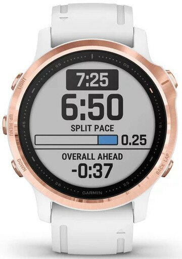 Zegarek sportowy z GPS GARMIN Fenix 6S Pro 42mm Różowozłoty z białym paskiem 010-02159-11