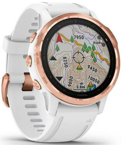 Zegarek sportowy z GPS GARMIN Fenix 6S Pro 42mm Różowozłoty z białym paskiem 010-02159-11
