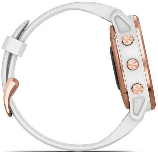 Zegarek sportowy z GPS GARMIN Fenix 6S Pro 42mm Różowozłoty z białym paskiem 010-02159-11